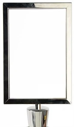 QueuePole Round 7 X 11 Stanchion Post Sign Frame, Top Insert - Chrome