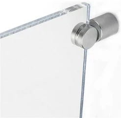 8.5 X 2.5 Wall Sign Holder With Acrylic Plates, Silver Standoffs - Clear 4 8.5 X 2.5 Wall Sign Holder With Acrylic Plates, Silver Standoffs - Clear -Displays2go Shop rso.ra5 preview