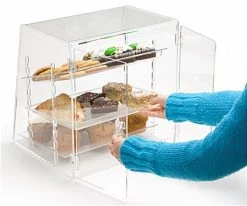 Acrylic Food Display Case With (3) Plastic Shelves -Displays2go Shop sbtp1113t3.ra2 preview