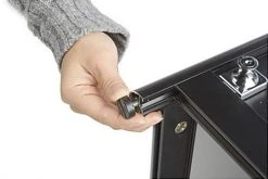 20" Display Case W/ LED Lights, Glass Shelves, Locking Hinged Door - Black -Displays2go Shop sctld2078.ra5 preview