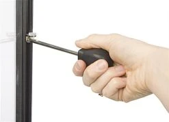 20" Display Case W/ LED Lights, Glass Shelves, Locking Hinged Door - Black -Displays2go Shop sctld2078.ra6 preview