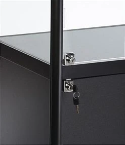 24" Display Case W/LED Lighting, Adjustable Shelves, Locking Hinged Door - Black 5 24" Display Case W/LED Lighting, Adjustable Shelves, Locking Hinged Door - Black -Displays2go Shop sctwrld24.ra5 preview