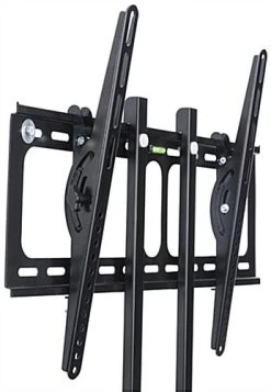 TV Wall Mount With Glass Shelf, Fits Monitors 32 To 55", Tilting Bracket - Black -Displays2go Shop shfmt3255b.ra5 preview