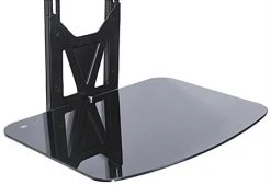 TV Wall Mount With Glass Shelf, Fits Monitors 32 To 55", Tilting Bracket - Black -Displays2go Shop shfmt3255b.ra6 preview