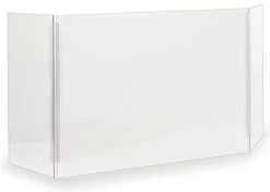 Countertop Sneeze Shield, Adjustable, Polycarbonate, Three Panels - Clear
