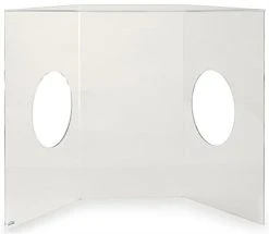 Countertop Sneeze Shield With Arm Openings, Acrylic, Three Panels - Clear -Displays2go Shop smsdats1.ra2 preview