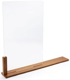 33" W X 36.5" H Wood And Acrylic Sneeze Guard - Oak