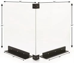 Corner Countertop Sneeze Shield, Polycarbonate, 2 Panels - Clear -Displays2go Shop smsdhdpmcs.dims .ra5 preview