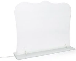 32" X 27" Acrylic Barrier W/ Color Changing LED Lights, Countertop Design - Clear -Displays2go Shop smsdledab1.ra2 preview
