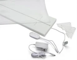 32" X 27" Acrylic Barrier W/ Color Changing LED Lights, Countertop Design - Clear -Displays2go Shop smsdledab1.ra8 preview