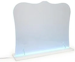 32" X 27" Acrylic Barrier W/ Color Changing LED Lights, Countertop Design - Clear