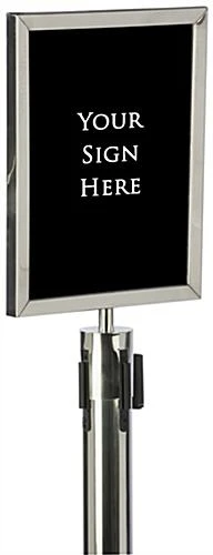 QueuePole.Economy 11 X 14 Stanchion Sign Frame, Slide-in Design, Portrait - Silver