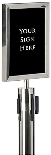 QueuePole.Economy 8.5 X 11 Stanchion Frame, Slide-in Design, Portrait - Silver