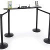 QueuePole.Economy (4) 41.5” Stanchion Posts W/ Black Belt & Writing Surface - Black