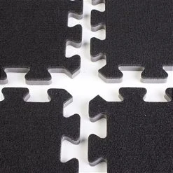 10' X 10' Interlocking Carpeted Foam Mat - Black
