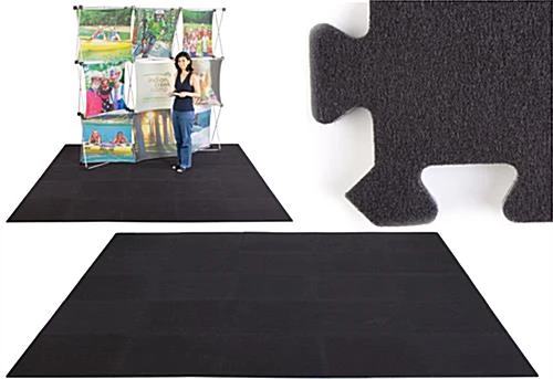 10' x 10' Interlocking Carpeted Foam Mat - Black 10' X 10' Interlocking Carpeted Foam Mat - Black -Displays2go Shop ts10bkec.rw preview