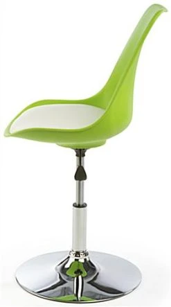 Pub Table Set With 1 Round Table, 2 Adjustable Leatherette Stools - Green & White -Displays2go Shop tsfurnk10.ra2 preview