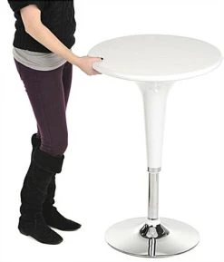 Pub Table Set With 1 Round Table, 2 Adjustable Leatherette Stools - Green & White -Displays2go Shop tsfurnk10.ra7 preview