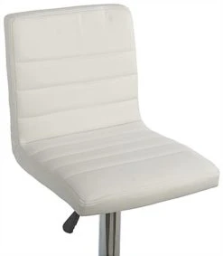 Pub Table Set With 1 Round Cocktail Table, 2 Adjustable Leatherette Stools - White -Displays2go Shop tsfurnk9.ra5 preview