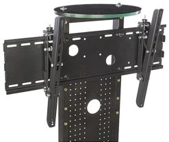 TV Stand For Floor Fits Monitors 37 To 70-In, Metal Shelves, Tilting Bracket - Black -Displays2go Shop tvs63blk.ra3 preview