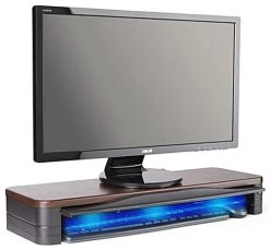 8.4"d UVC Disinfecting Monitor Stand, 3.7" Height - Brown