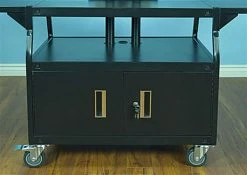 TV Cart With Mount For Monitors Up To 80", 2 Curved Handles, Locking Cabinet - Black 3 TV Cart With Mount For Monitors Up To 80", 2 Curved Handles, Locking Cabinet - Black -Displays2go Shop vtilcav80.ra3 preview