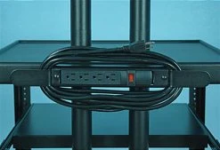 TV Cart With Mount For Monitors Up To 80", 2 Curved Handles, Locking Cabinet - Black 4 TV Cart With Mount For Monitors Up To 80", 2 Curved Handles, Locking Cabinet - Black -Displays2go Shop vtilcav80.ra4 preview