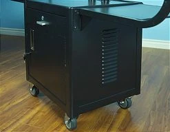 TV Stand With Wheels, Fits Monitors Up To 65", 2 Curved Handles - Black -Displays2go Shop vtilcdav65.ra6 preview