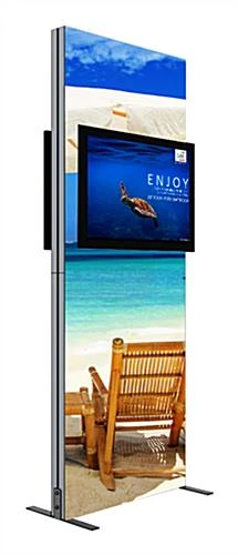 TV Stand With Custom Printed Graphics, Double Sided, 2 Mounts Fit 26 To 40" Monitors