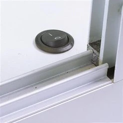 5x3 Wall Mounted LED Display Case W/Mirror Back, Sliding Doors, Locking - Silver -Displays2go Shop wc6012leds.ra2 preview