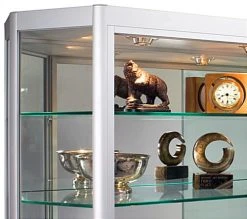 5x3 Wall Mounted LED Display Case W/Mirror Back, Sliding Doors, Locking - Silver -Displays2go Shop wc6012leds.ra5 preview