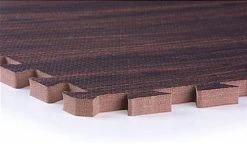 10' X 10' Interlocking Foam Mat – Dark Wood Grain -Displays2go Shop wddkdk.ra5 preview