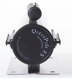 QueuePole.Economy Wall Mounted Retractable 7' Stanchion Belt - Black & Silver -Displays2go Shop wmsll25bk2.ra2 preview