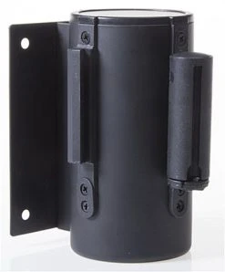 QueuePole.Economy Wall Mounted Retractable 7' Stanchion Belt - Black -Displays2go Shop wmstc25bk1.ra4 preview