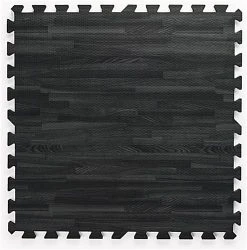 Black Wood Grain Floor Mats – 10’ X 10’ Soft Foam Flooring -Displays2go Shop wommbkbk ra2 preview