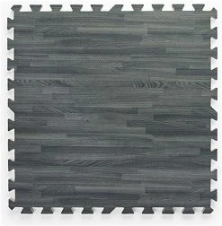 10’ X 10’ Interlocking Foam Mats, Set Of 26 Flooring Tiles - Gray Wood Grain -Displays2go Shop wommgygy ra2 preview