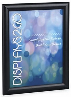 8.5 X 11 Sign Holder For Wall Mount Or Tabletop Use, Snap Open, Aluminum - Black